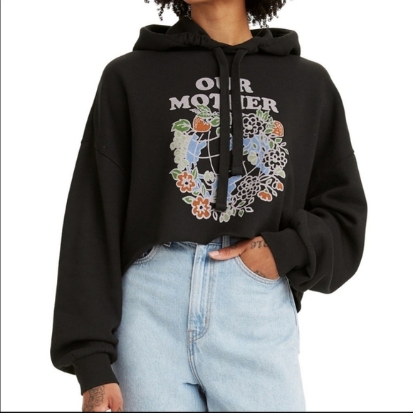 Levi's Tops - Levi's®Our Mother Graphic Cropped Hoodie Size L